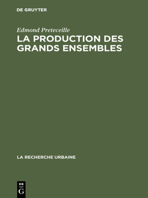 cover image of La production des grands ensembles